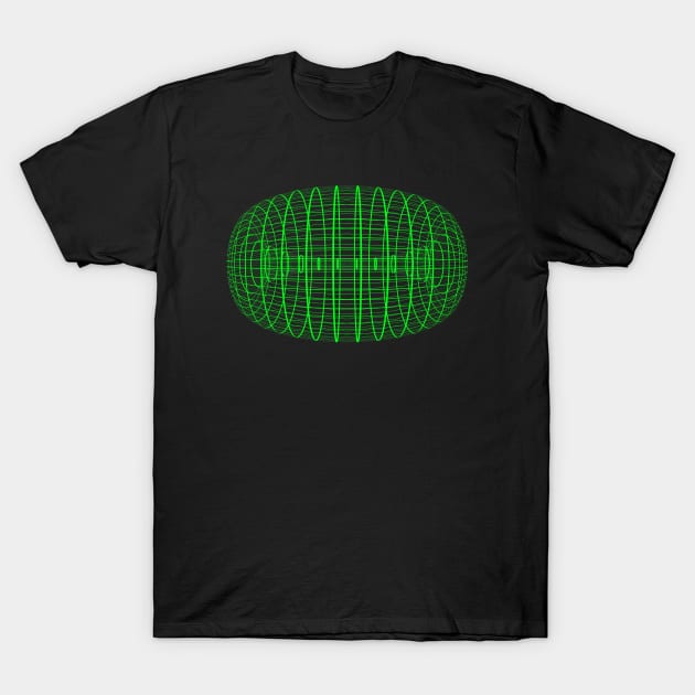 Green Wireframe Ellipse T-Shirt by AKdesign